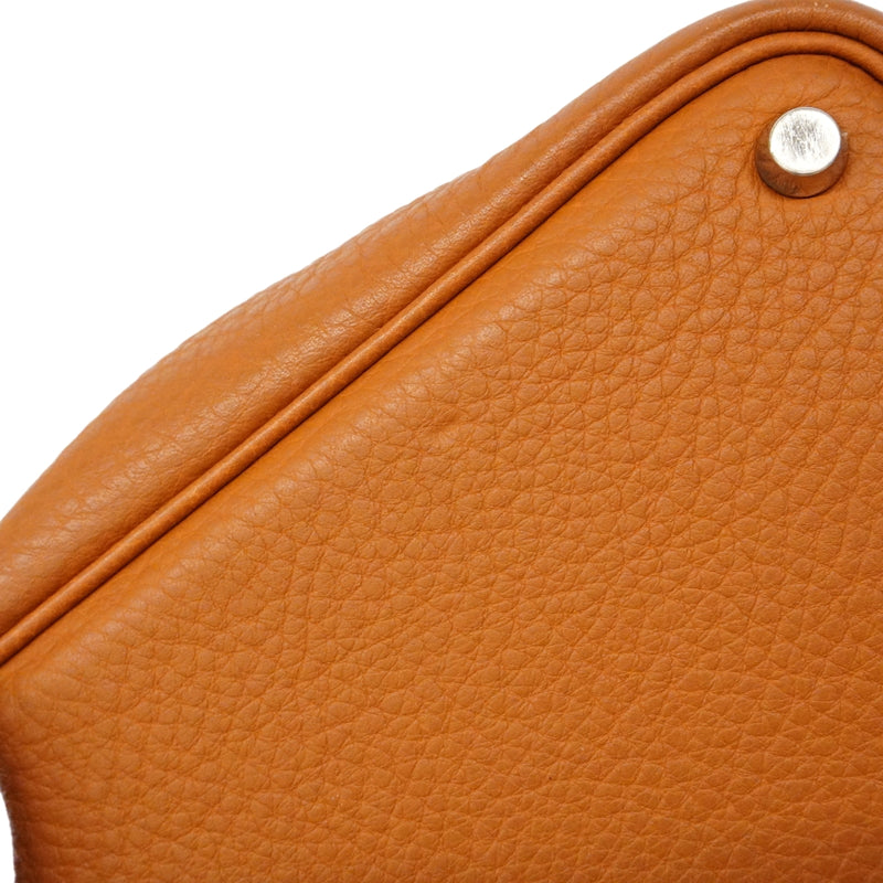 【6ga0538】エルメス ハンドバッグ ピコタンPM トリヨンクレマンス ゴールド シルバー金具 □J刻印【中古】レディース