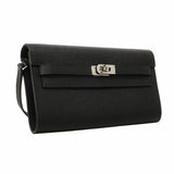 【6ga0543】エルメス ショルダーウォレット ケリートゥーゴー ヴォーエプソン ブラック シルバー金具 K刻印【中古】レディース