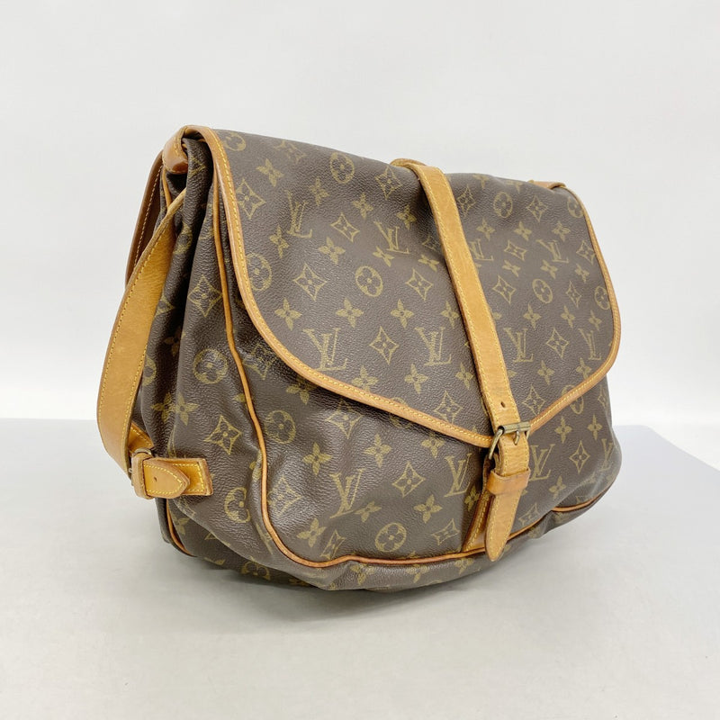 【6ga0556】ルイヴィトン ショルダーバッグ モノグラム ソミュール35 M42254 ブラウン【中古】レディース