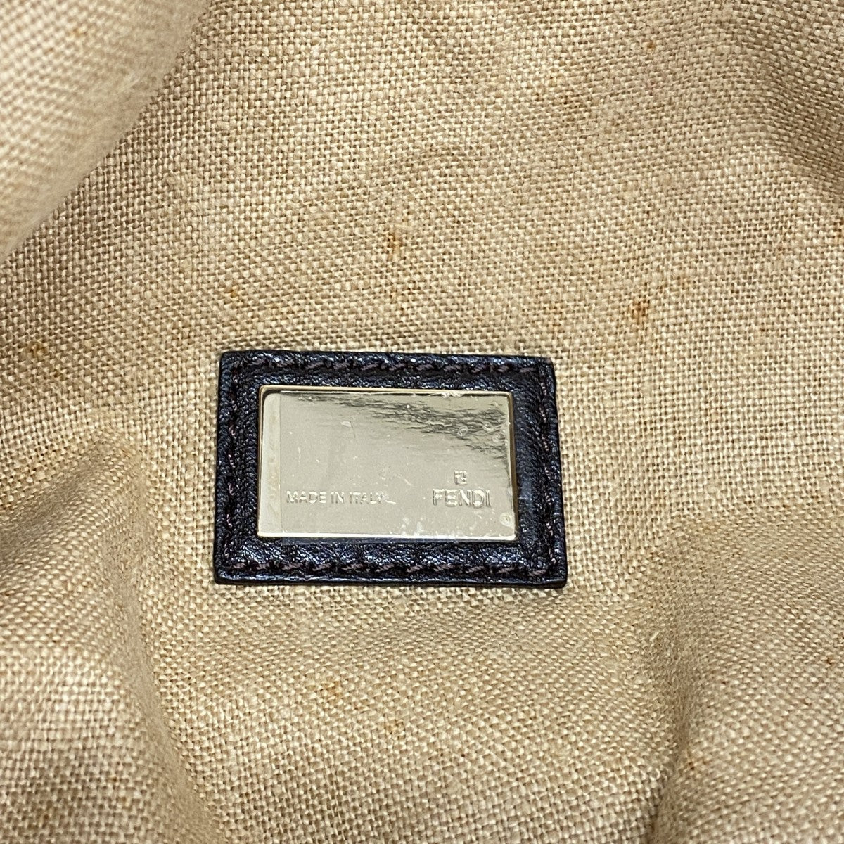 【6ga0563】フェンディ ハンドバッグ ズッカ スパイバッグ ナイロンキャンバス レザー ブラウン シャンパンゴールド金具【中古】レディース