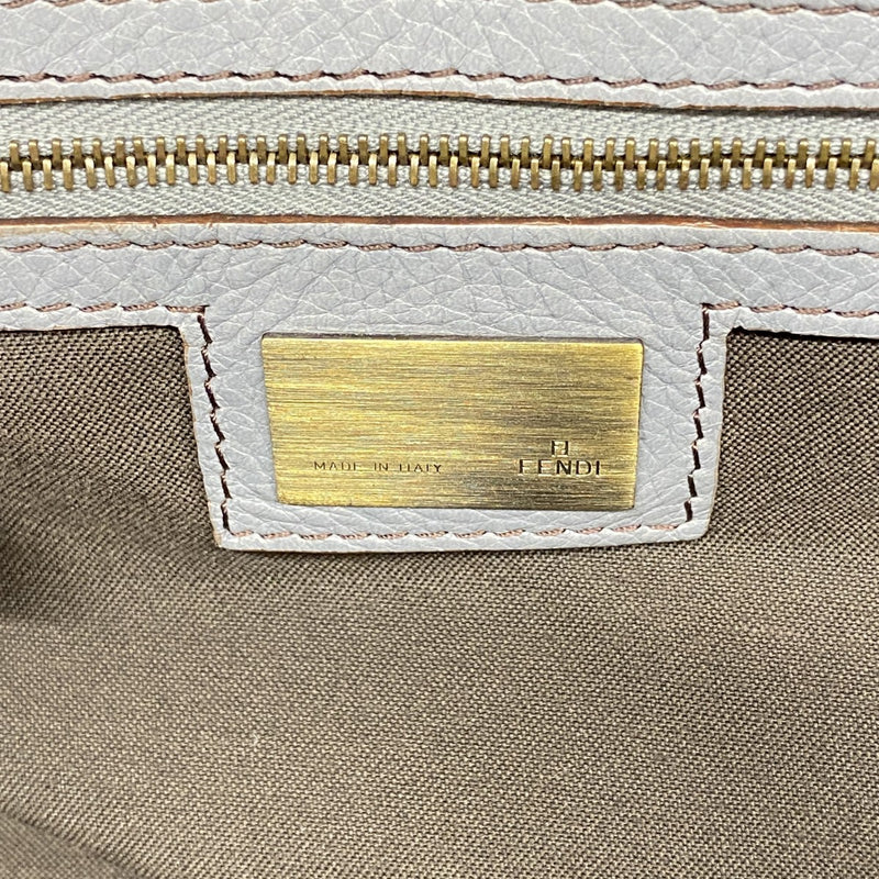 【6ga0585】フェンディ ショルダーバッグ レザー グレー ゴールド金具【中古】レディース