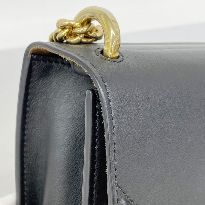 【6ga0587】フェンディ ショルダーバッグ キャンユー レザー ブラック ゴールド金具【中古】レディース