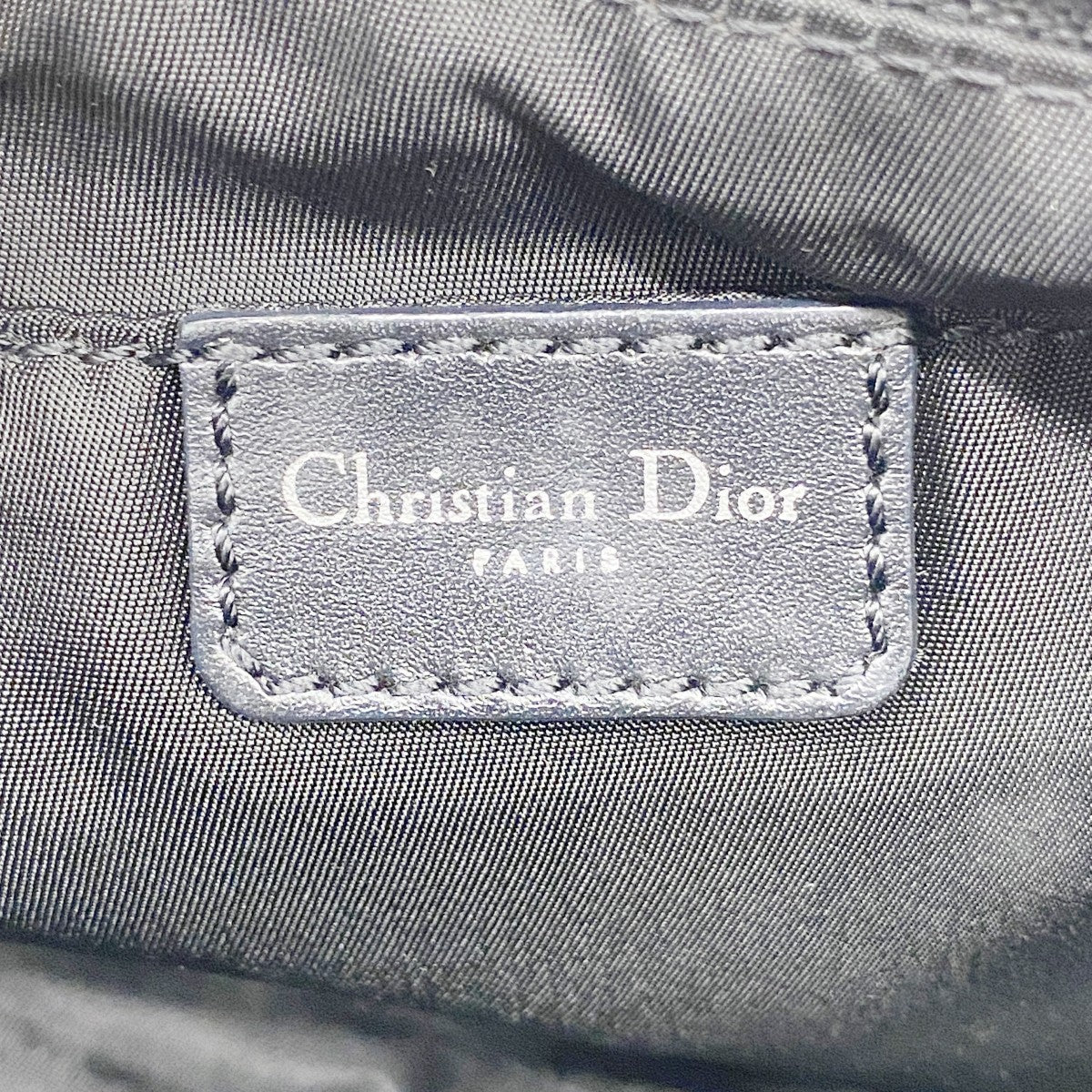 【6ga0589】クリスチャンディオール ポーチ トロッター キャンバス ブラック シルバー金具【中古】レディース