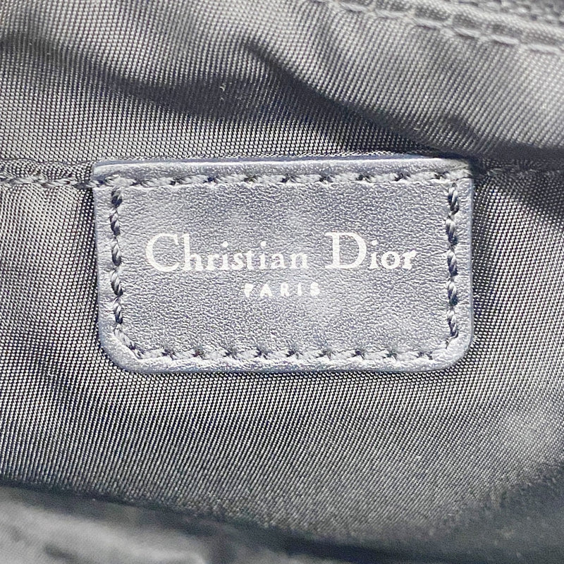 【6ga0589】クリスチャンディオール ポーチ トロッター キャンバス ブラック シルバー金具【中古】レディース