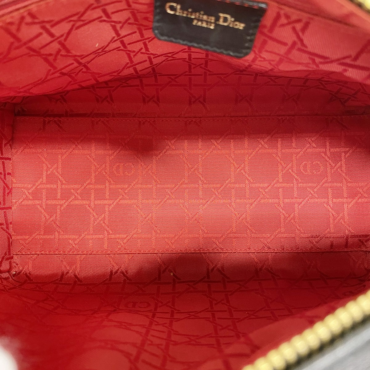 【6ga0602】クリスチャンディオール ハンドバッグ レディディオール レザー ブラック ゴールド金具【中古】レディース
