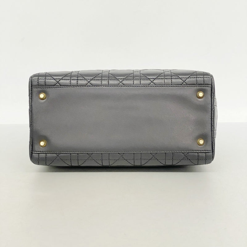 【6ga0602】クリスチャンディオール ハンドバッグ レディディオール レザー ブラック ゴールド金具【中古】レディース