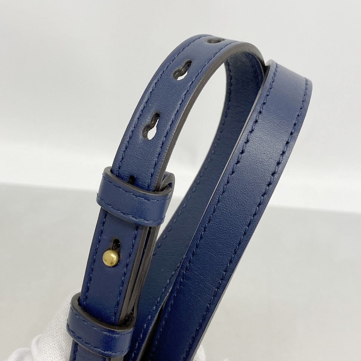 【6ga0608-k】グッチ ショルダーバッグ GGマーモント 447632 デニム ブルー ゴールド金具【中古】レディース