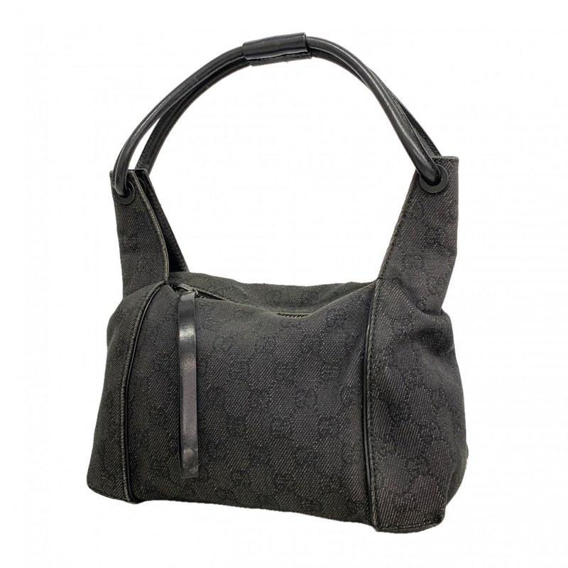 【6ga0609-k】グッチ ショルダーバッグ 101333 デニム ブラック シルバー金具【中古】レディース