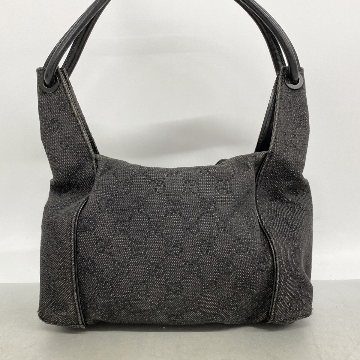 【6ga0609-k】グッチ ショルダーバッグ 101333 デニム ブラック シルバー金具【中古】レディース