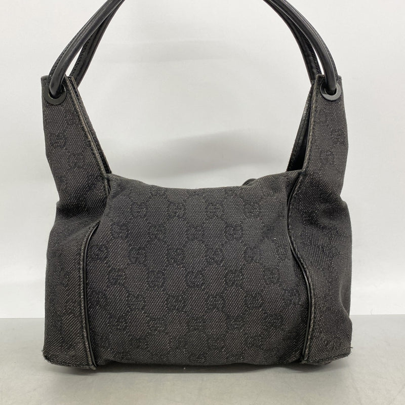 【6ga0609-k】グッチ ショルダーバッグ 101333 デニム ブラック シルバー金具【中古】レディース