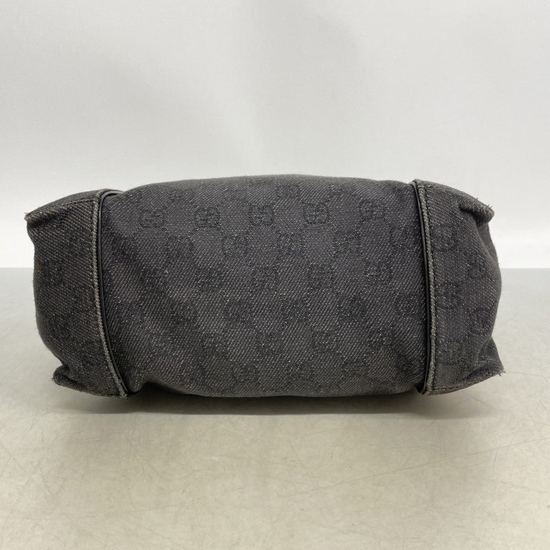 【6ga0609-k】グッチ ショルダーバッグ 101333 デニム ブラック シルバー金具【中古】レディース