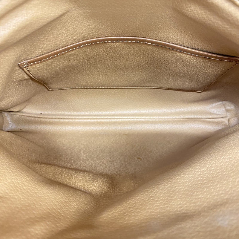 【6ga0628】セリーヌ クラッチバッグ マカダム PVC ブラウン ゴールド金具【中古】メンズ