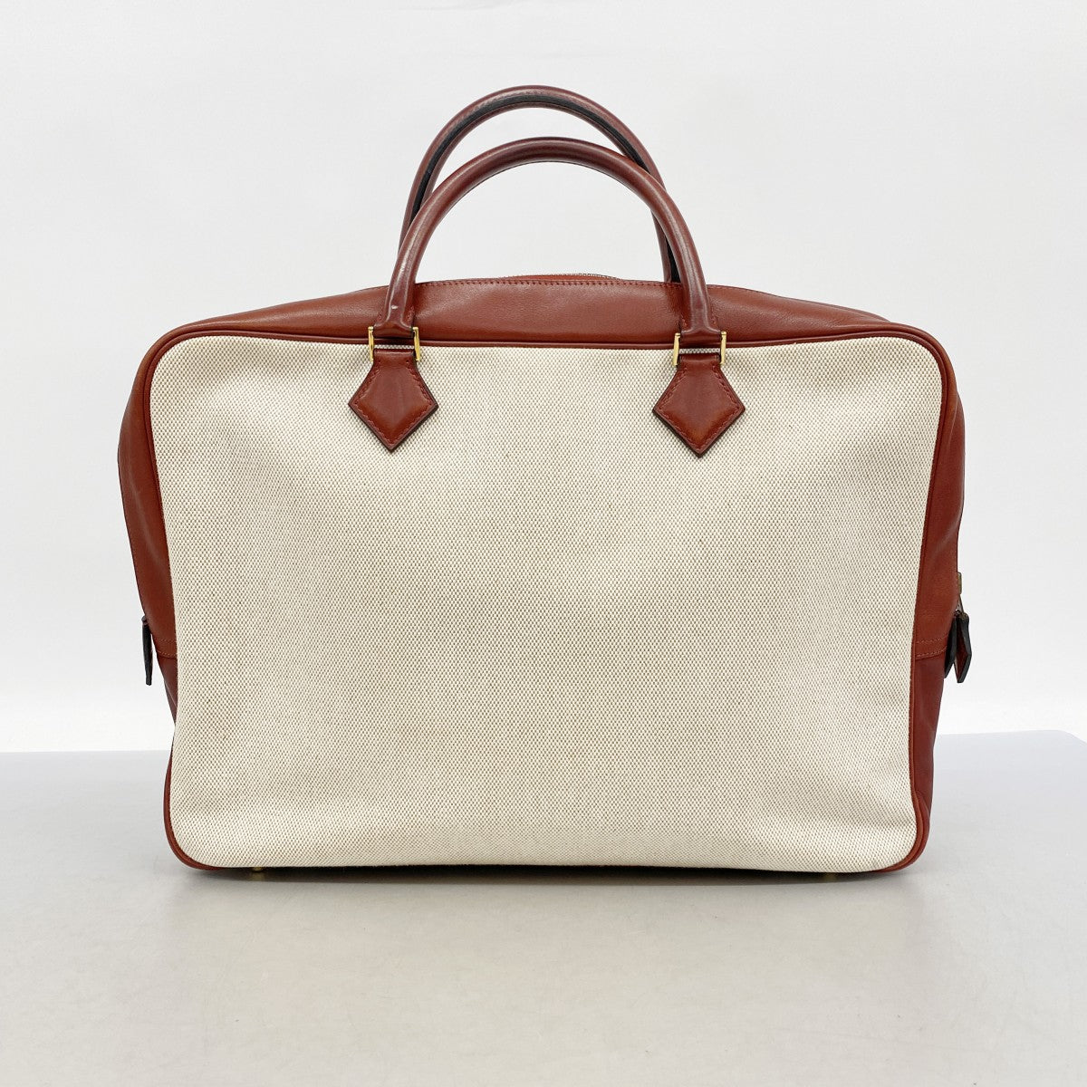 【6ga0638】エルメス ビジネスバッグ プリュムドッグ38 トワルアッシュ ルージュアッシュ ゴールド金具 □F刻印【中古】メンズ レディース ユニセックス