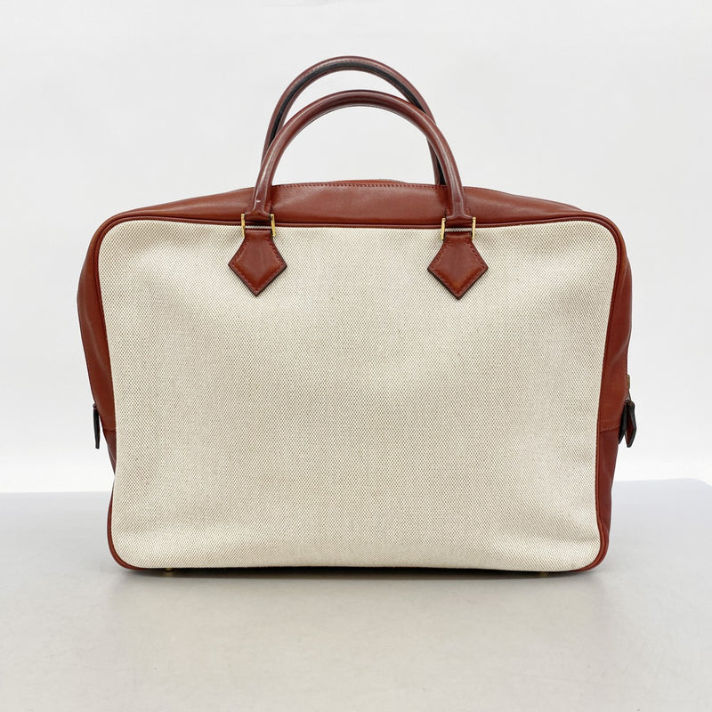 【6ga0638】エルメス ビジネスバッグ プリュムドッグ38 トワルアッシュ ルージュアッシュ ゴールド金具 □F刻印【中古】メンズ レディース ユニセックス