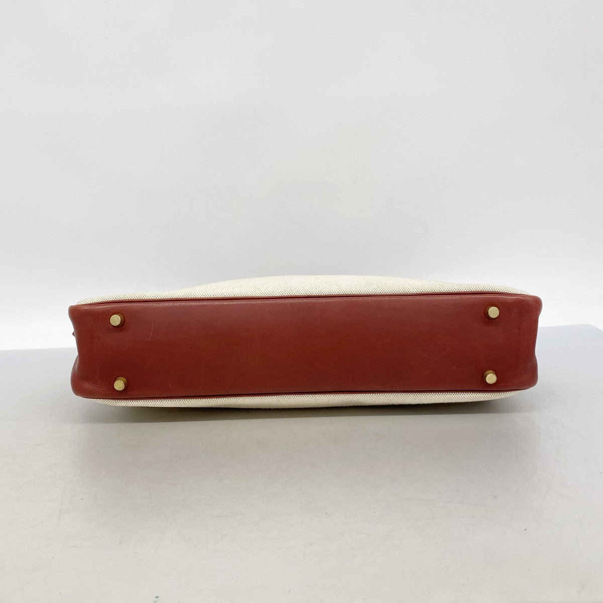【6ga0638】エルメス ビジネスバッグ プリュムドッグ38 トワルアッシュ ルージュアッシュ ゴールド金具 □F刻印【中古】メンズ レディース ユニセックス