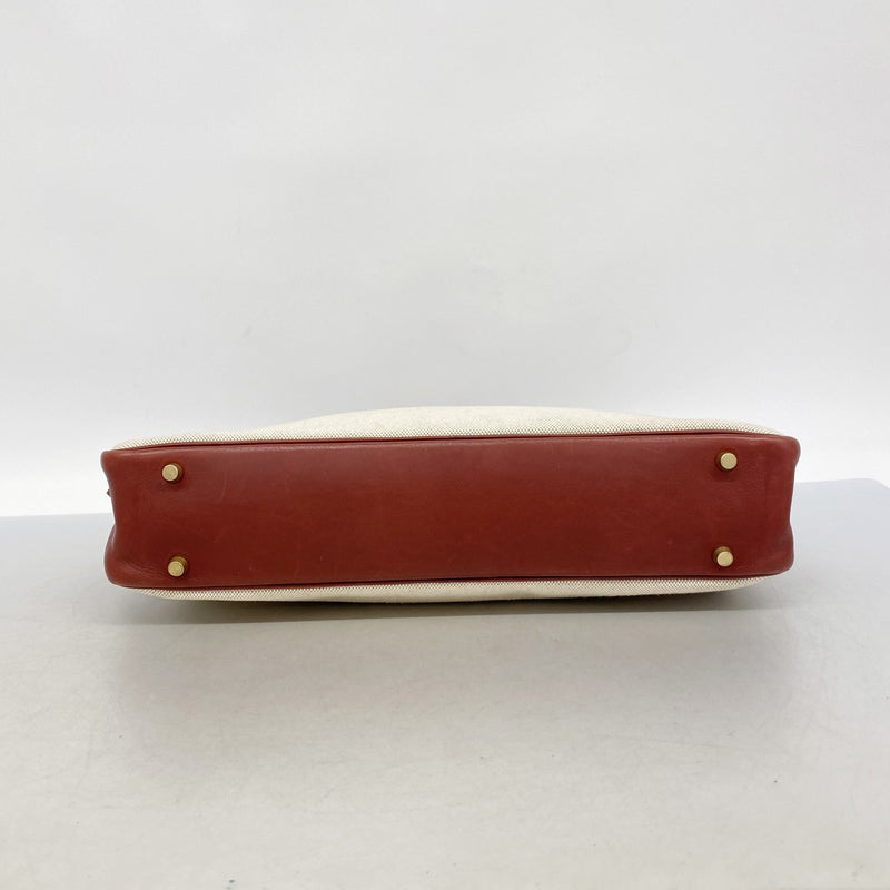 【6ga0638】エルメス ビジネスバッグ プリュムドッグ38 トワルアッシュ ルージュアッシュ ゴールド金具 □F刻印【中古】メンズ レディース ユニセックス