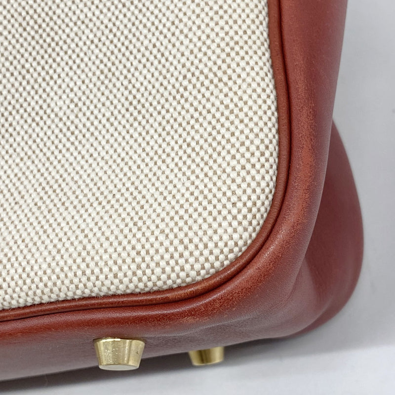 【6ga0638】エルメス ビジネスバッグ プリュムドッグ38 トワルアッシュ ルージュアッシュ ゴールド金具 □F刻印【中古】メンズ レディース ユニセックス