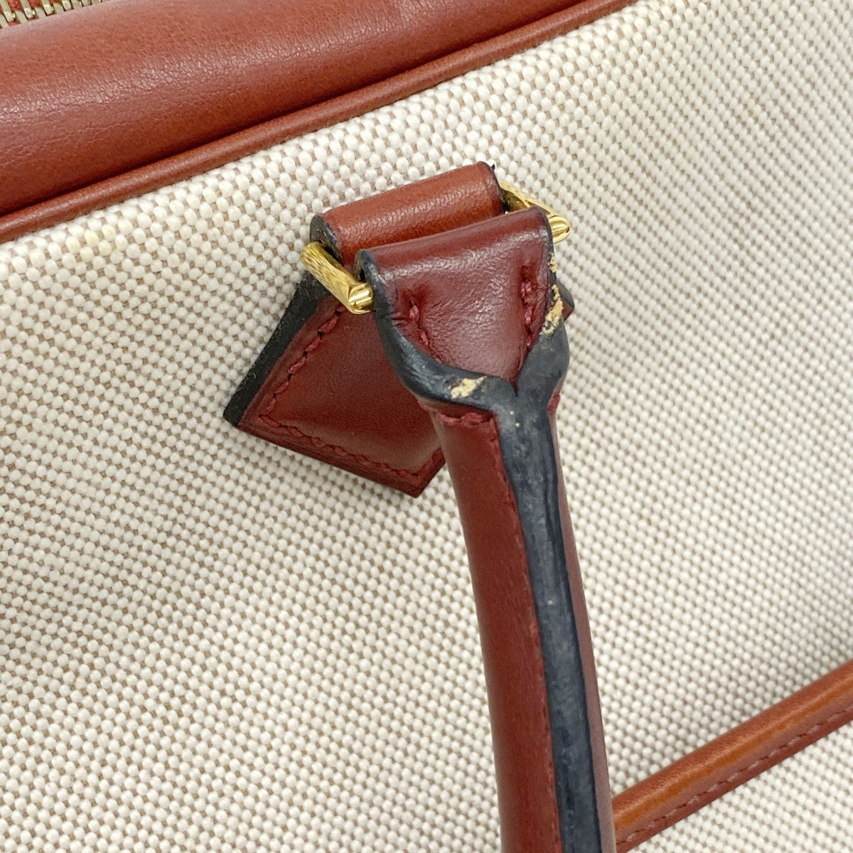 【6ga0638】エルメス ビジネスバッグ プリュムドッグ38 トワルアッシュ ルージュアッシュ ゴールド金具 □F刻印【中古】メンズ レディース ユニセックス