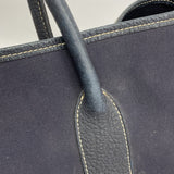 【6ga0678】エルメス トートバッグ ガーデンパーティTPM トワルオフィシエ ネイビー シルバー金具 □I刻印【中古】メンズ レディース ユニセックス