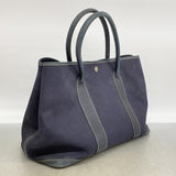 【6ga0678】エルメス トートバッグ ガーデンパーティTPM トワルオフィシエ ネイビー シルバー金具 □I刻印【中古】メンズ レディース ユニセックス