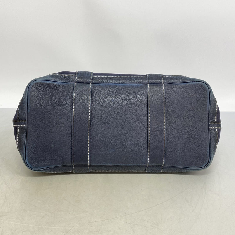 【6ga0678】エルメス トートバッグ ガーデンパーティTPM トワルオフィシエ ネイビー シルバー金具 □I刻印【中古】メンズ レディース ユニセックス
