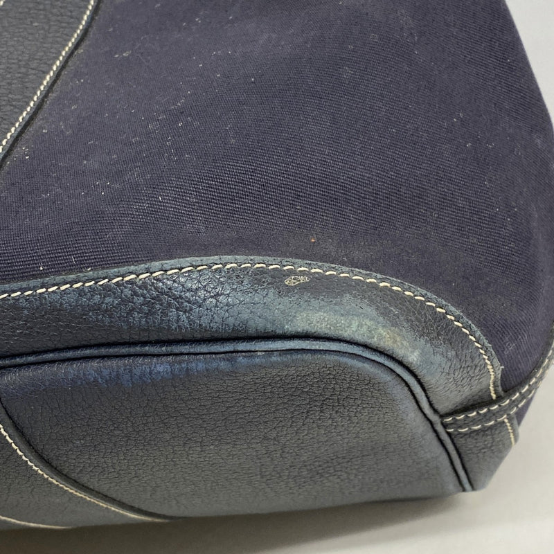 【6ga0678】エルメス トートバッグ ガーデンパーティTPM トワルオフィシエ ネイビー シルバー金具 □I刻印【中古】メンズ レディース ユニセックス