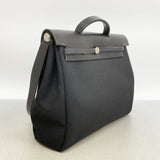 【6ga0696】エルメス ハンドバッグ エールバッグMM トワルオフィシエ ブラック シルバー金具 □F刻印 2wayバッグ【中古】メンズ レディース ユニセックス