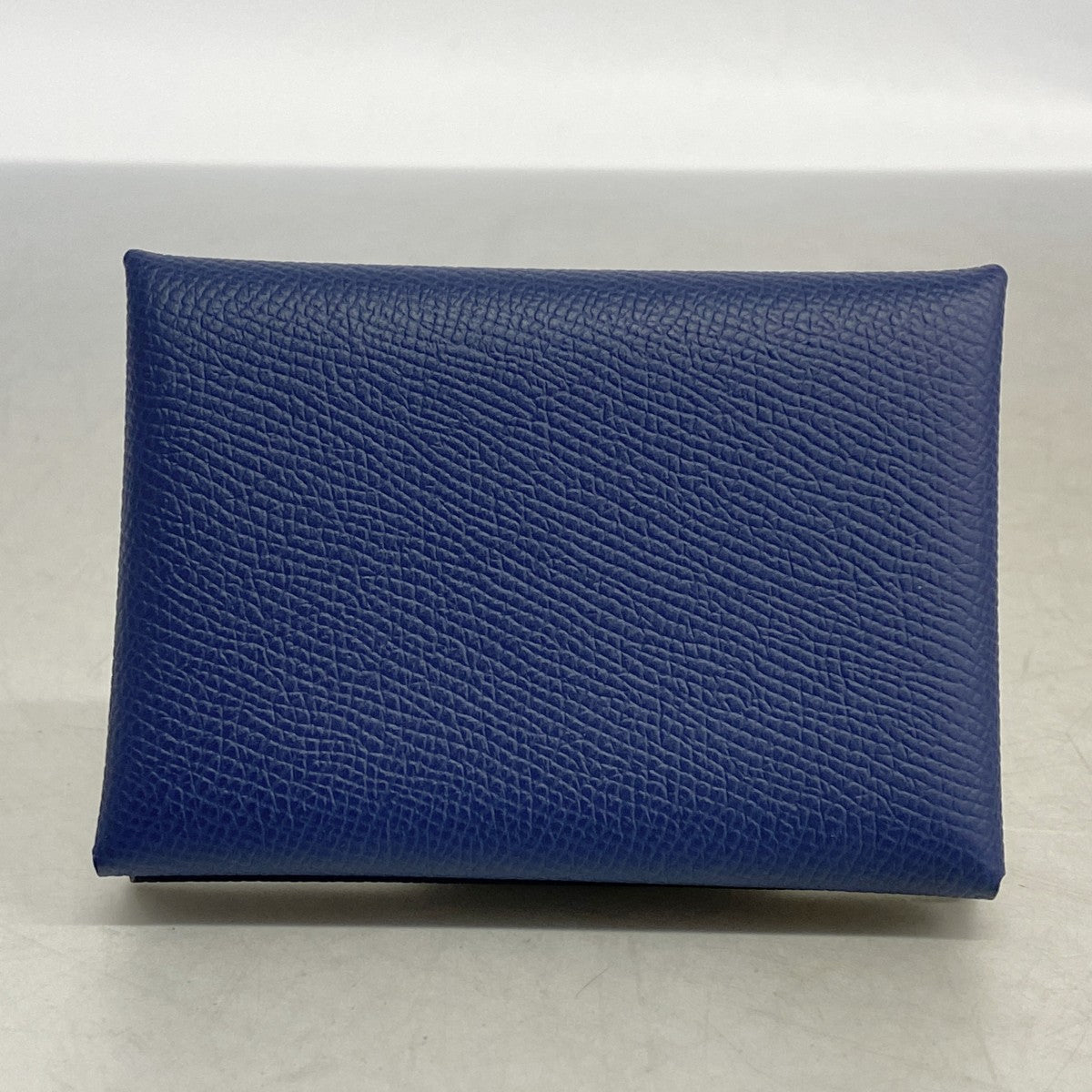 【6ga0718】エルメス カードケース カルヴィデュオ ヴォーエプソン ブルーネイビー シルバー金具 B刻印【中古】メンズ レディース ユニセックス