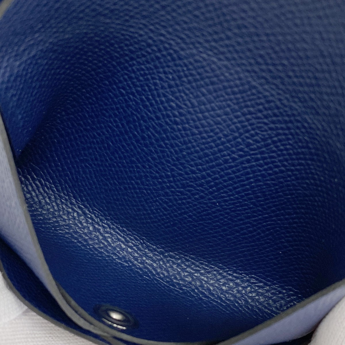 【6ga0718】エルメス カードケース カルヴィデュオ ヴォーエプソン ブルーネイビー シルバー金具 B刻印【中古】メンズ レディース ユニセックス