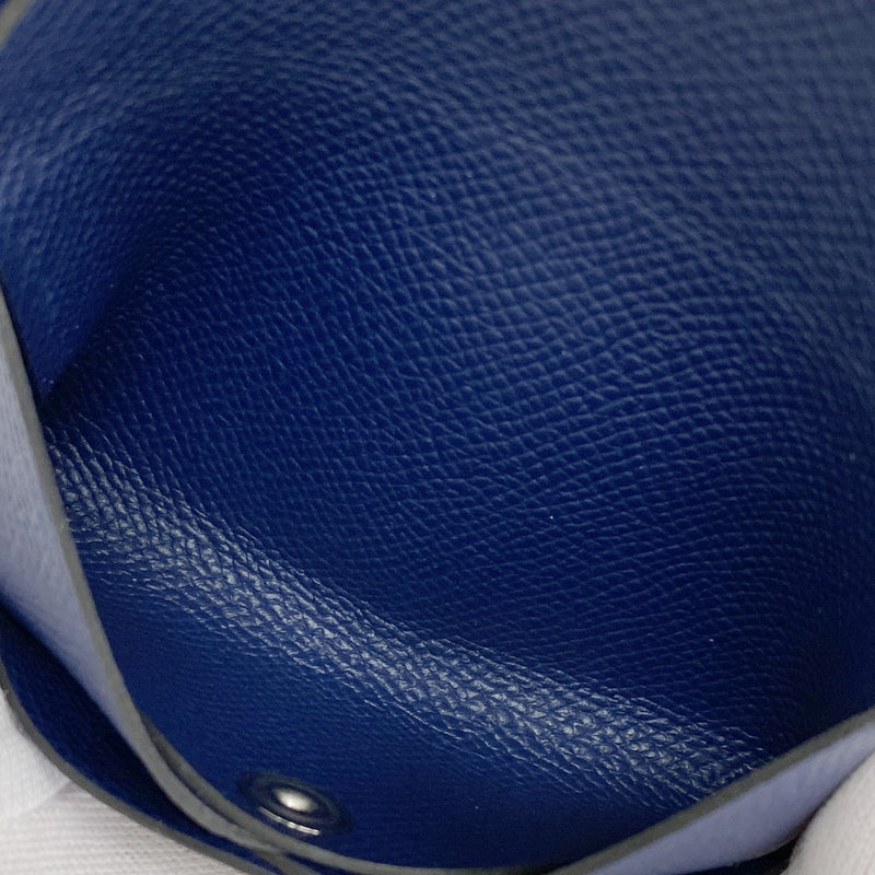 【6ga0718】エルメス カードケース カルヴィデュオ ヴォーエプソン ブルーネイビー シルバー金具 B刻印【中古】メンズ レディース ユニセックス
