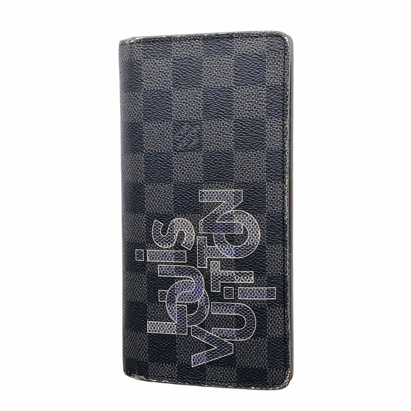 【6ga0757-k】ルイヴィトン 長財布 ダミエ・グラフィット ポルトフォイユブラザ N60305 グリ【中古】メンズ