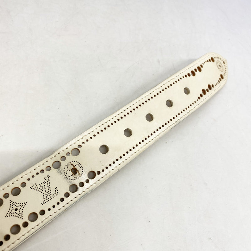 【6ga0763-k】ルイヴィトン ベルト マヒナ サンチュールフェニックス M9680 アイボリー【中古】レディース