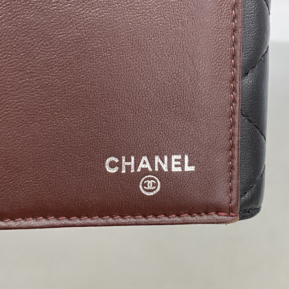 【6ga0770-k】シャネル 長財布 マトラッセ ラムスキン ブラック シルバー金具【中古】レディース