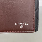 【6ga0770-k】シャネル 長財布 マトラッセ ラムスキン ブラック シルバー金具【中古】レディース
