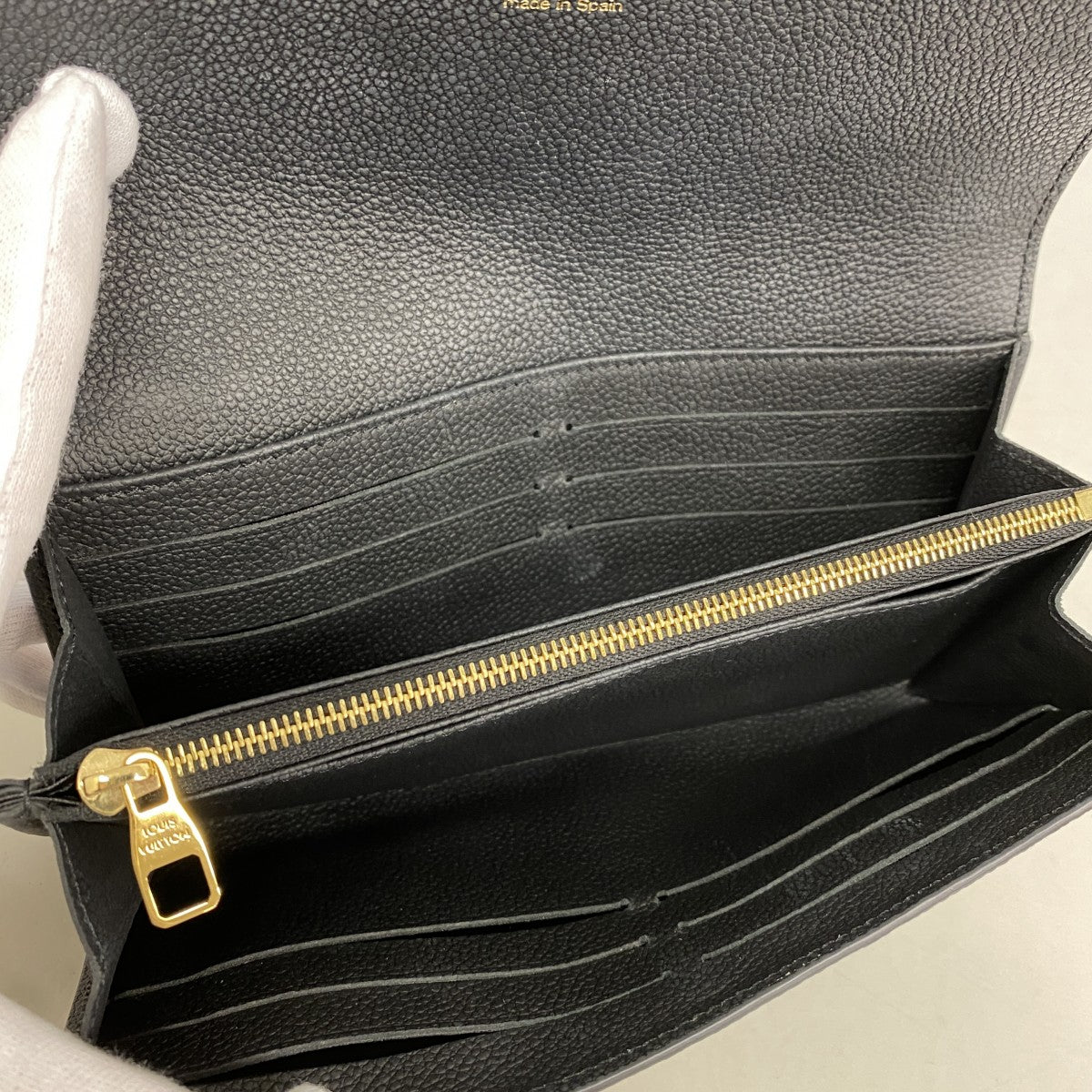 【6ga0775-k】ルイヴィトン 長財布 モノグラム・アンプラント バイカラー ポルトフォイユサラ M80496 ブラック ベージュ【中古】レディース