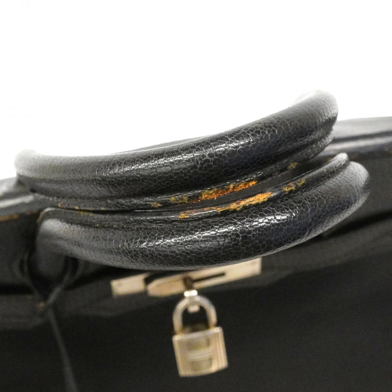 【6ga0781-h】エルメス ハンドバッグ バーキン35 コロマンデル ブラック シルバー金具 □G刻印【中古】レディース