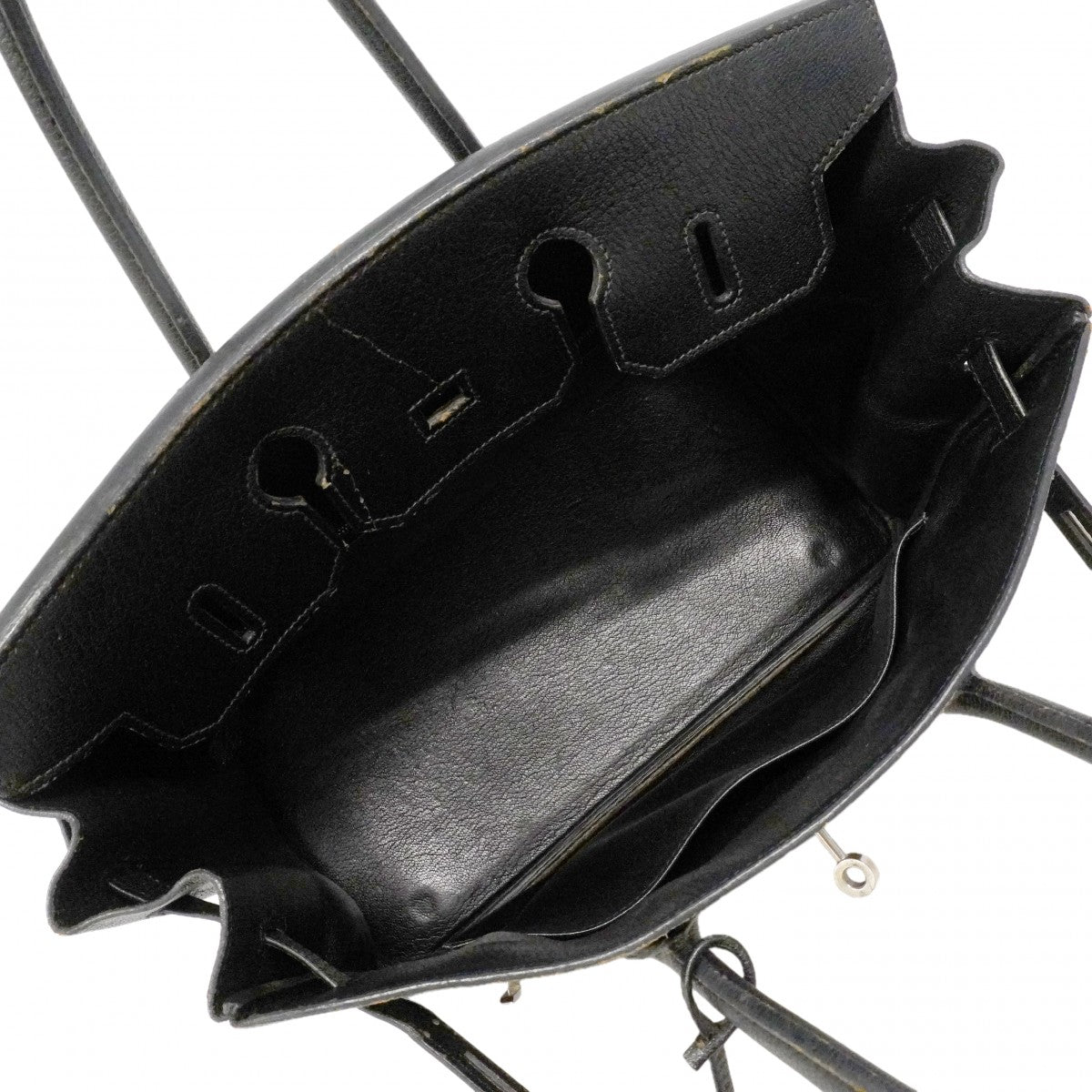 【6ga0781-h】エルメス ハンドバッグ バーキン35 コロマンデル ブラック シルバー金具 □G刻印【中古】レディース