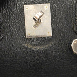 【6ga0781-h】エルメス ハンドバッグ バーキン35 コロマンデル ブラック シルバー金具 □G刻印【中古】レディース