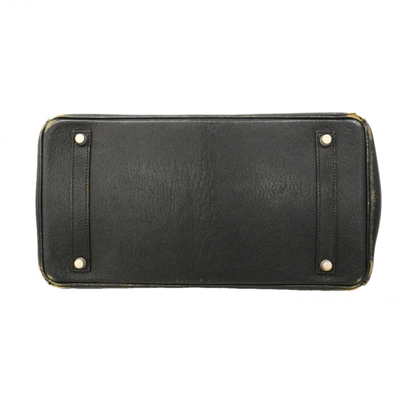【6ga0781-h】エルメス ハンドバッグ バーキン35 コロマンデル ブラック シルバー金具 □G刻印【中古】レディース