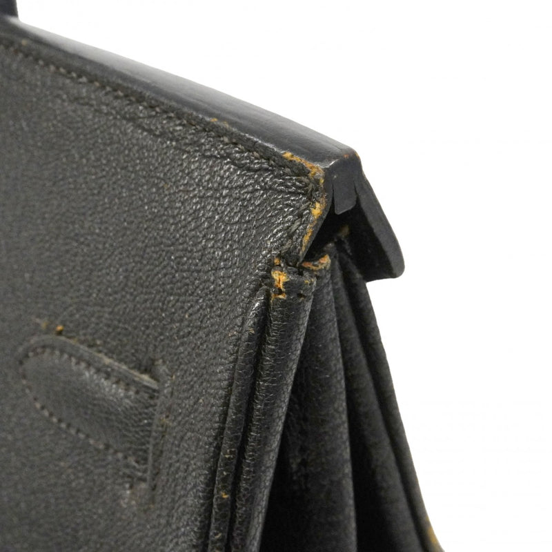 【6ga0781-h】エルメス ハンドバッグ バーキン35 コロマンデル ブラック シルバー金具 □G刻印【中古】レディース