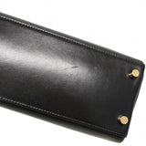 【6ga0784】エルメス ハンドバッグ ケリー25 ボックスカーフ ブラック ゴールド金具 □M刻印 2wayバッグ【中古】レディース