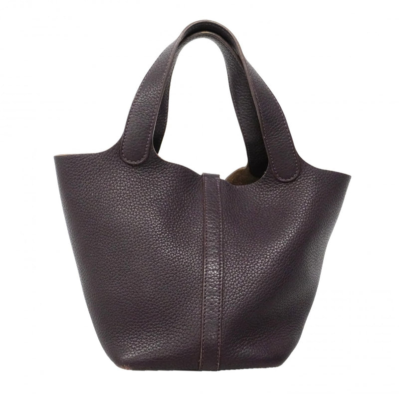 【6ga0785】エルメス ハンドバッグ ピコタンロックPM トリヨンクレマンス レザン シルバー金具 □R刻印【中古】レディース
