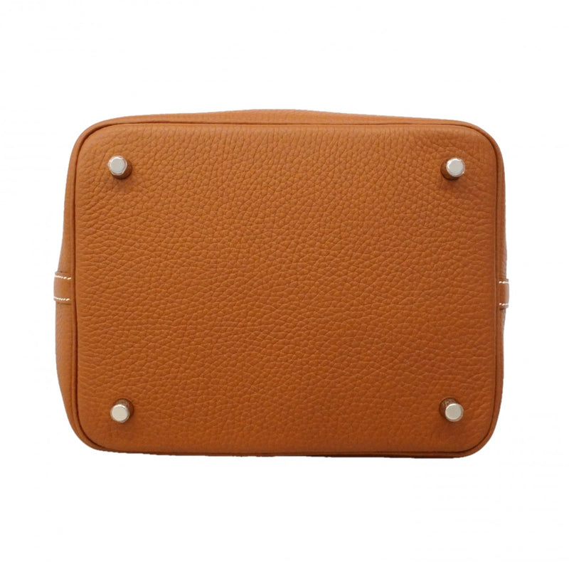 【6ga0788】エルメス ハンドバッグ ピコタンロックMM トリヨンクレマンス ゴールド ゴールド金具 B刻印【中古】レディース