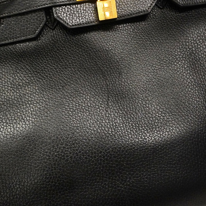【6ga0793】エルメス ハンドバッグ バーキン40 アルデンヌ ブラック ゴールド金具 〇Y刻印【中古】メンズ