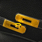 【6ga0793】エルメス ハンドバッグ バーキン40 アルデンヌ ブラック ゴールド金具 〇Y刻印【中古】メンズ