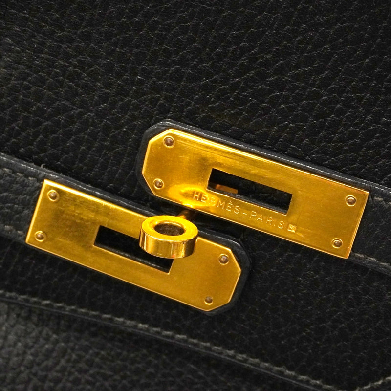 【6ga0793】エルメス ハンドバッグ バーキン40 アルデンヌ ブラック ゴールド金具 〇Y刻印【中古】メンズ