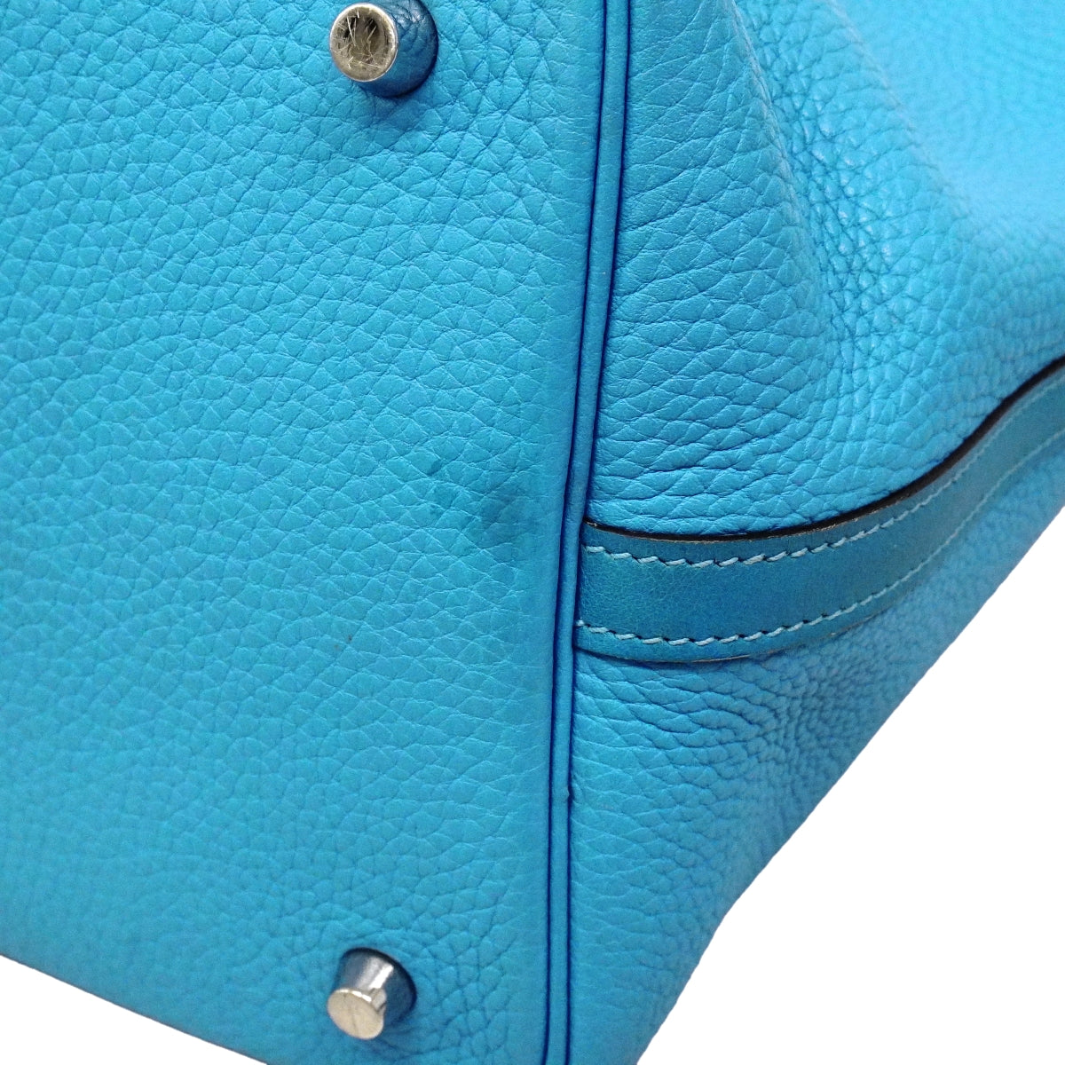 【6ga0798】エルメス ハンドバッグ ピコタンロックMM トリヨンクレマンス スイフト ブルーパラダイス シルバー金具 T刻印【中古】レディース