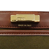【6gb0868】フェンディ トートバッグ ズッカ エックストート キャンバス グリーン ブラウン ゴールド金具 2wayバッグ【中古】レディース