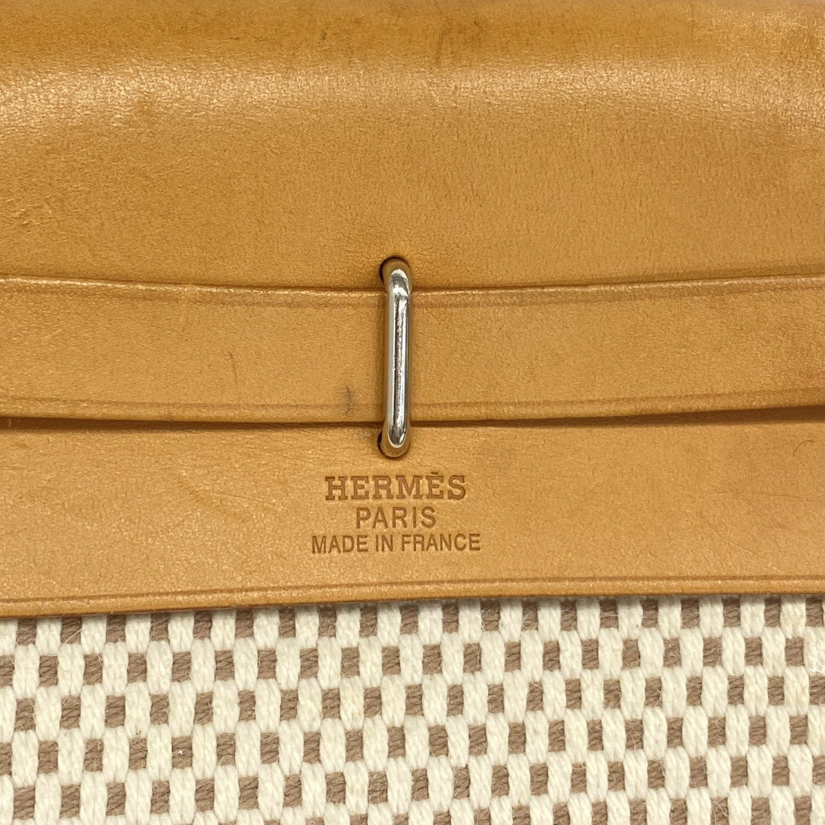 【6gb0890】エルメス ショルダーバッグ エールバッグTPM トワルGM ナチュラル シルバー金具 □H刻印【中古】レディース