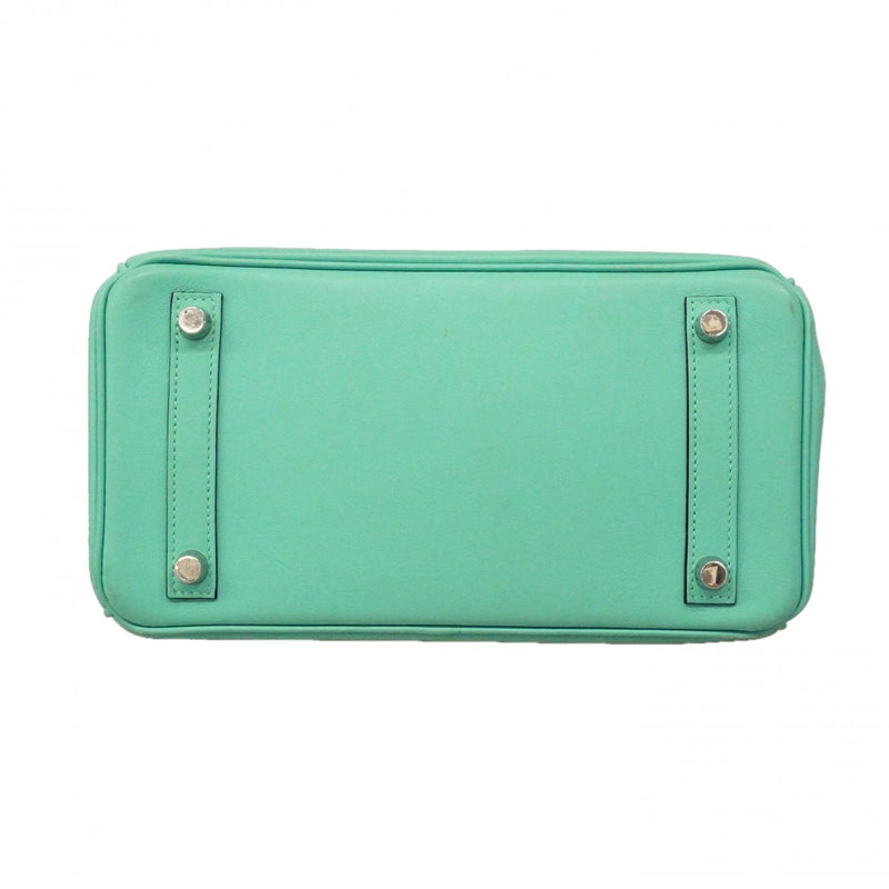 【6gb0904】エルメス ハンドバッグ バーキン25 スイフト ブルーアトール シルバー金具 T刻印【中古】レディース